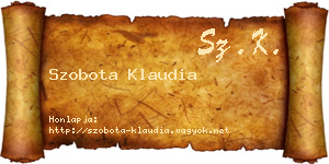 Szobota Klaudia névjegykártya