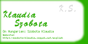 klaudia szobota business card